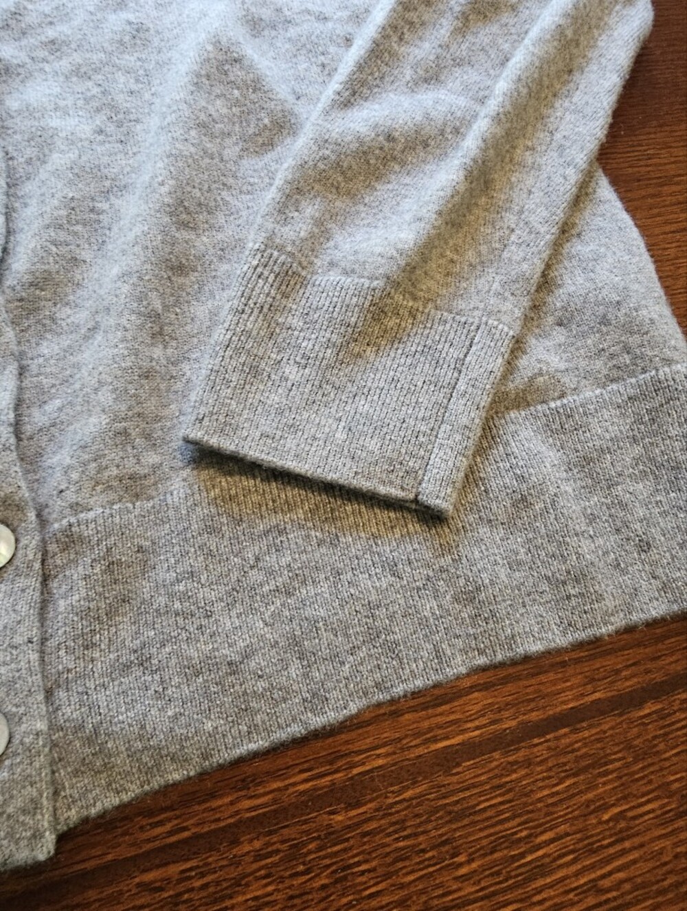Quince Mongolian Cashmere Cardigan Sweater Heather Grey XL - Picture 6 of 9